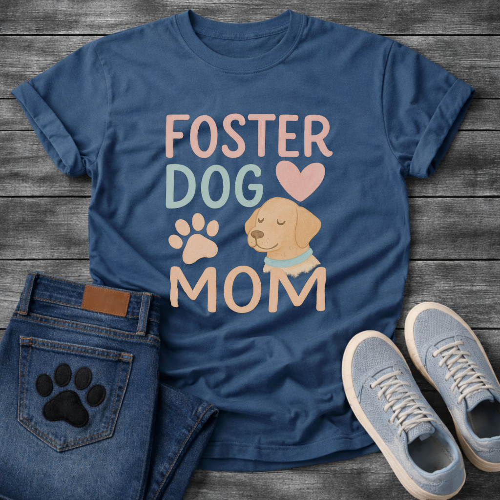 Foster dog mom shirt with sweet puppy design for rescue dog parents