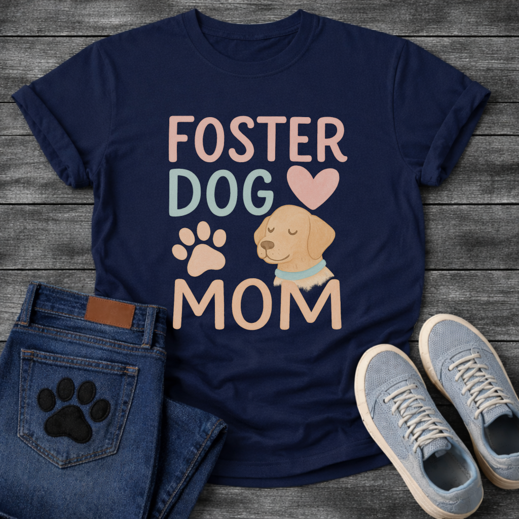Foster dog mom shirt with sweet puppy design for rescue dog parents