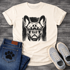 French Bulldog halftone portrait face graphic dog shirt unisex tee white