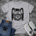 French Bulldog halftone portrait face graphic dog shirt unisex tee white