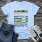 Frenchie Facts nutrition label parody funny French Bulldog t-shirt pet lover apparel
