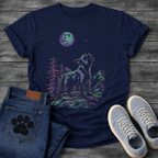 French Bulldog neon moon forest night graphic dog shirt unisex tee