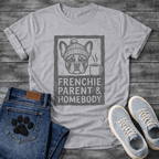 Frenchie Parent Homebody French Bulldog beanie coffee funny dog shirt tee
