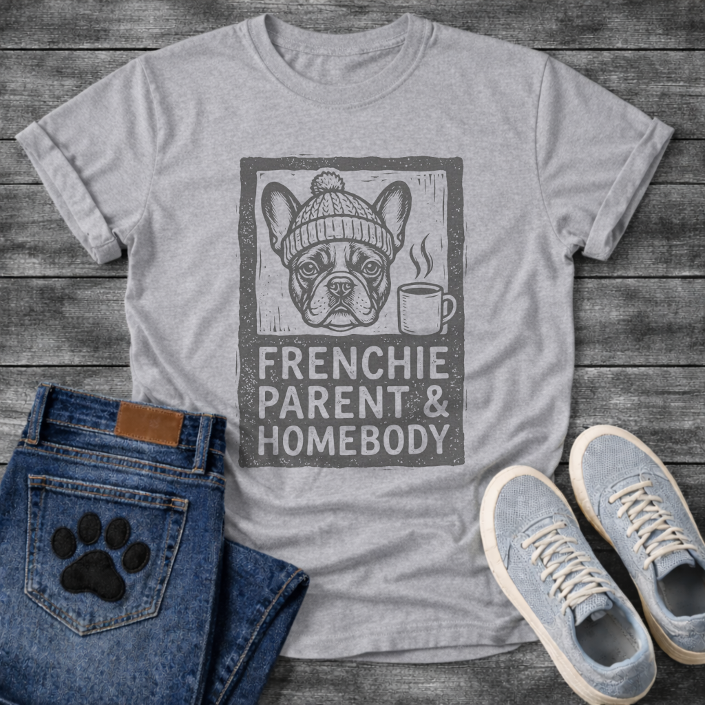Frenchie Parent Homebody French Bulldog beanie coffee funny dog shirt tee
