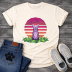 Geometric low-poly French Bulldog sunset t-shirt colorful pet lover apparel funny dog shirt
