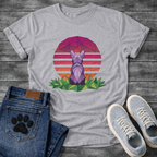 Geometric low-poly French Bulldog sunset t-shirt colorful pet lover apparel funny dog shirt