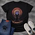 French Bulldog silhouette colorful sunset swirl vortex graphic dog shirt unisex tee

