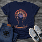 French Bulldog silhouette colorful sunset swirl vortex graphic dog shirt unisex tee