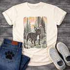 Frenchie vintage national park woodcut forest poster t-shirt sage pet lover apparel dog lover gift