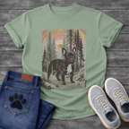 Frenchie vintage national park woodcut forest poster t-shirt sage pet lover apparel dog lover gift