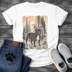 Frenchie vintage national park woodcut forest poster t-shirt sage pet lover apparel dog lover gift