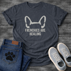 French Bulldog bat ears silhouette with Frenchies Are Healing typography graphic tee
