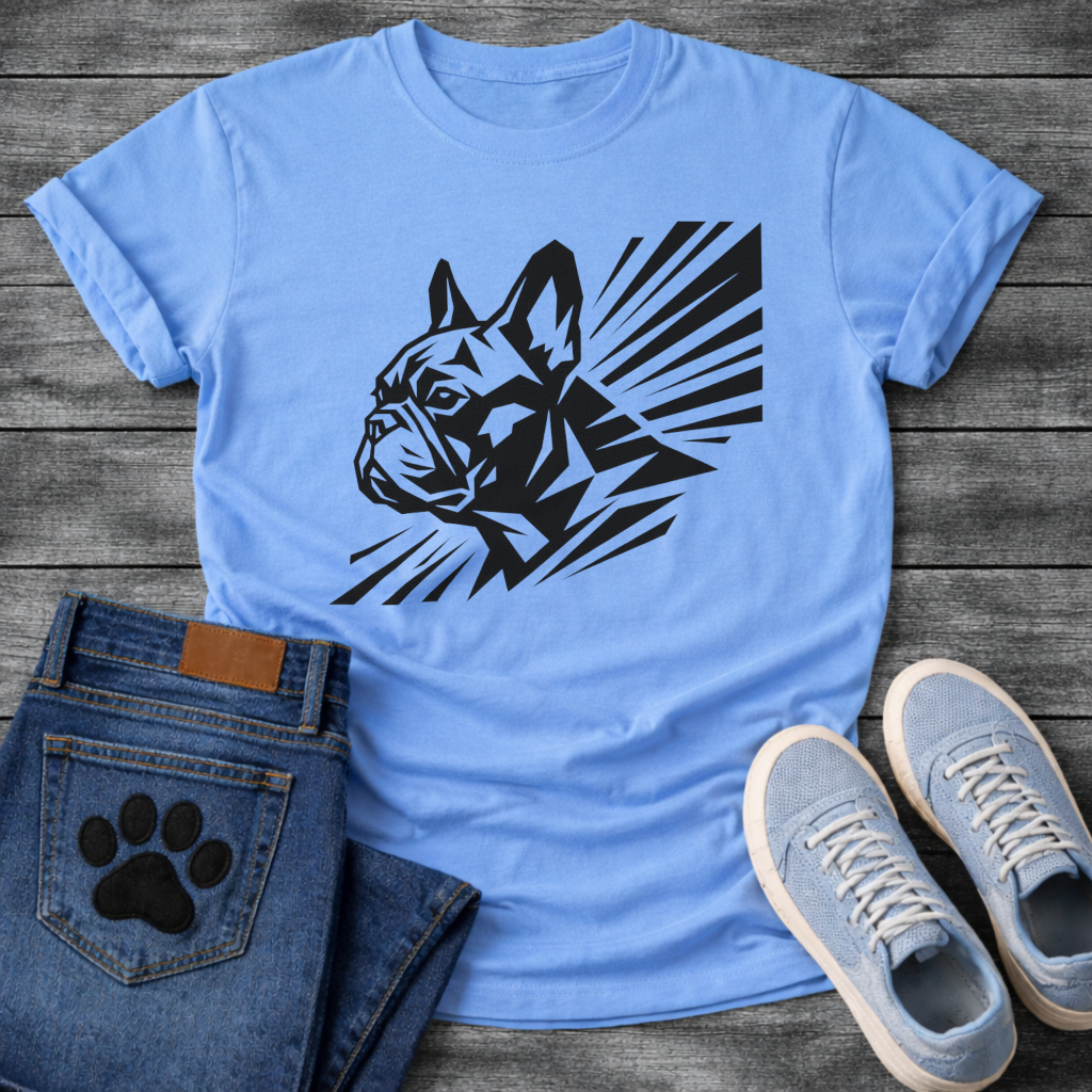 French Bulldog graphic art funny dog shirt white bold black design pet lover tee
