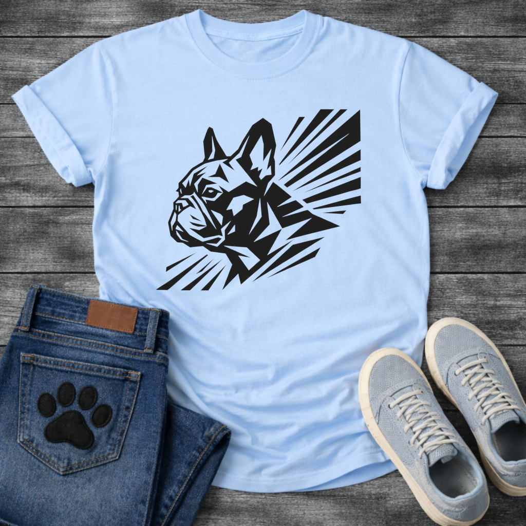 French Bulldog graphic art funny dog shirt white bold black design pet lover tee