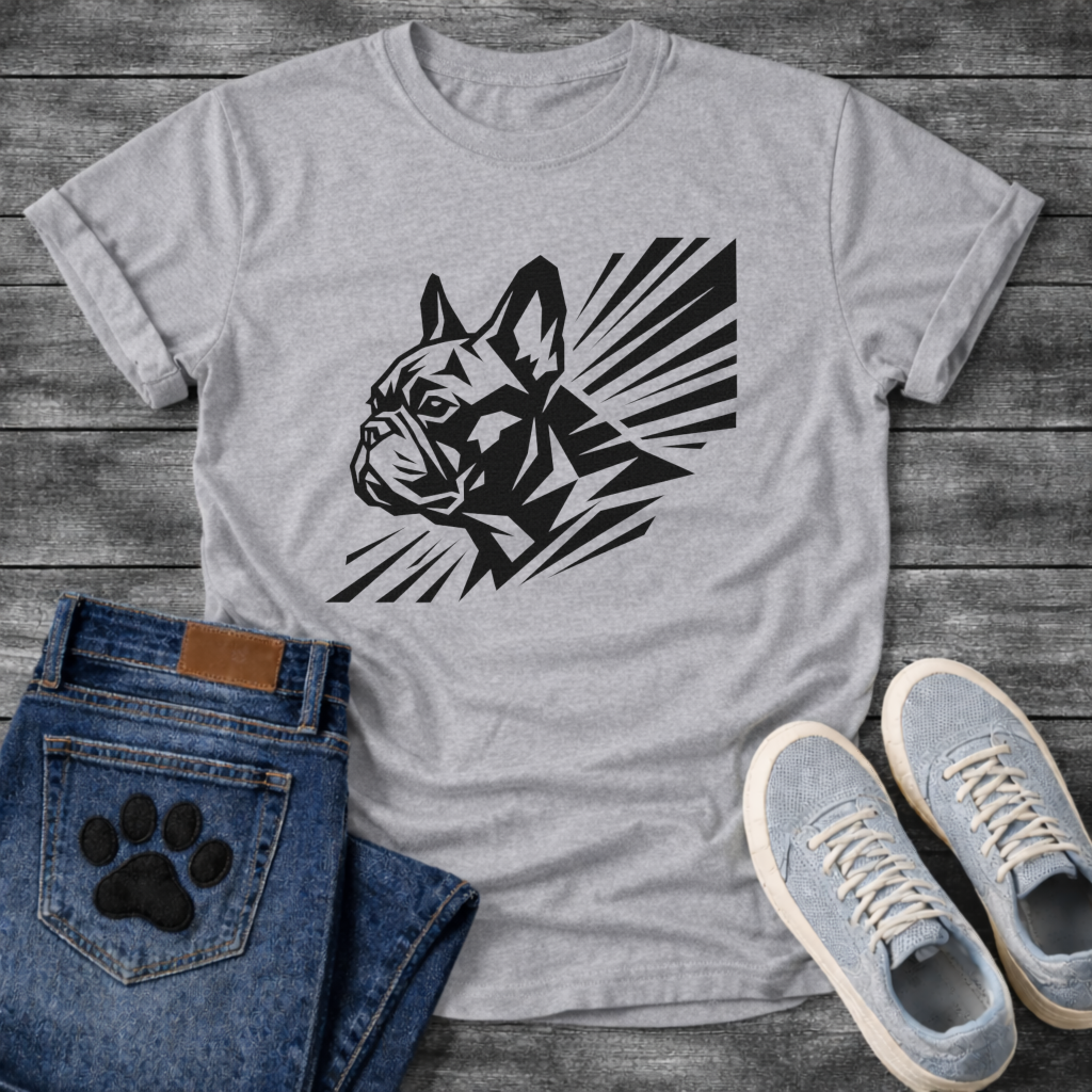 French Bulldog graphic art funny dog shirt white bold black design pet lover tee