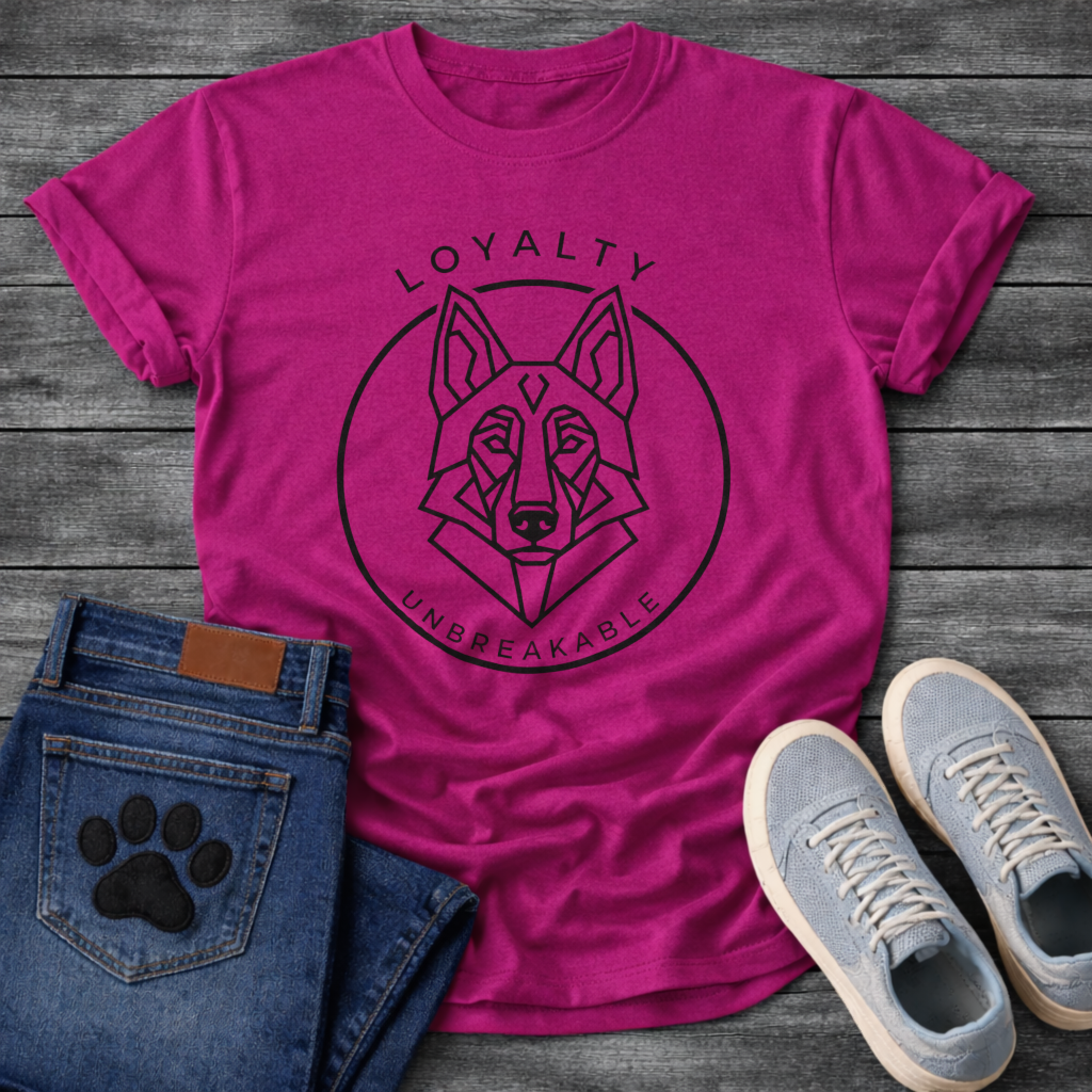 German Shepherd Loyalty geometric line art minimalist dog shirt
