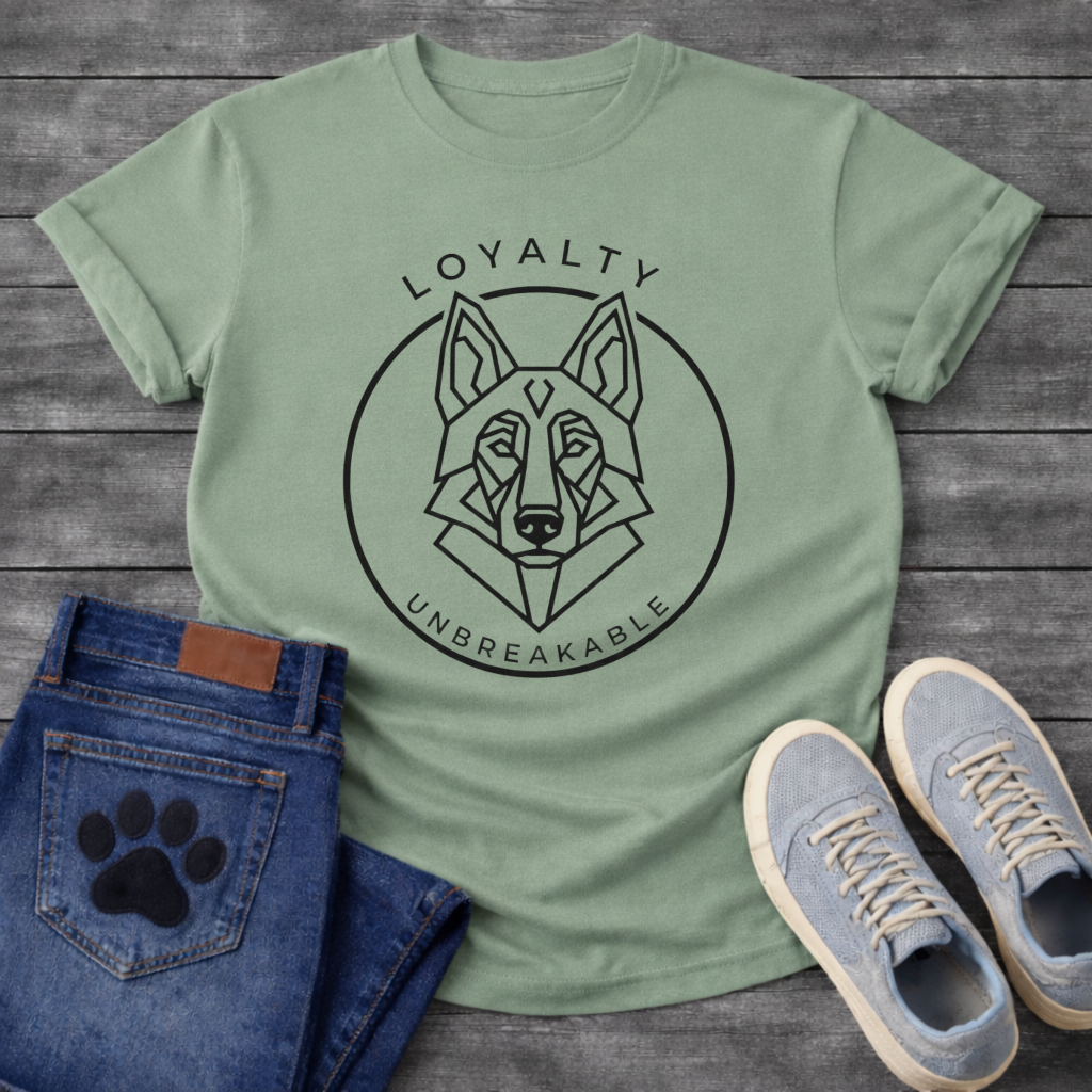German Shepherd Loyalty geometric line art minimalist dog shirt