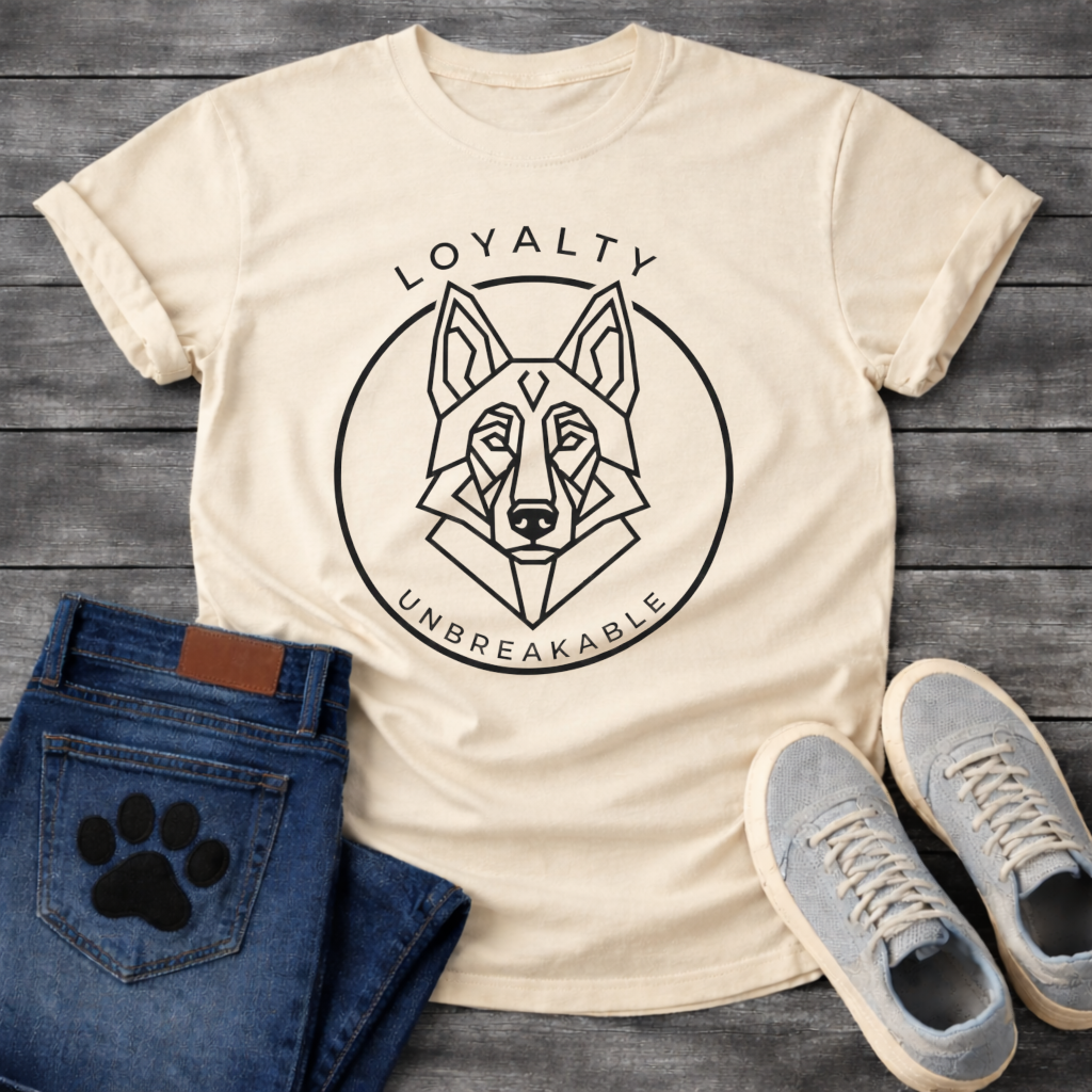 German Shepherd Loyalty geometric line art minimalist dog shirt