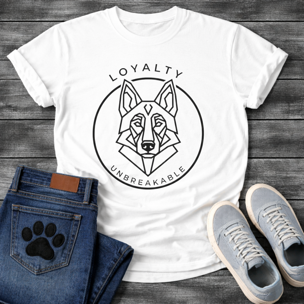 German Shepherd Loyalty geometric line art minimalist dog shirt