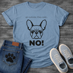 French Bulldog geometric face graphic tee with Go Outside They Said No typography design