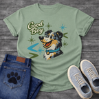 Australian Shepherd Good Boy funny dog shirt white retro pet lover apparel tee