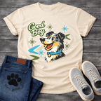 Australian Shepherd Good Boy funny dog shirt white retro pet lover apparel tee