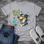 Australian Shepherd Good Boy funny dog shirt white retro pet lover apparel tee