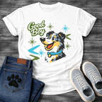Australian Shepherd Good Boy funny dog shirt white retro pet lover apparel tee