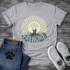 Today's Good Mood Sponsored By My Frenchie groovy retro sun contour lettering funny French Bulldog shirt