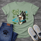 Border Collie Good Boy funny dog shirt white retro pet lover apparel tee
