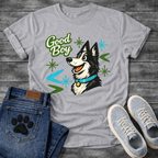 Border Collie Good Boy funny dog shirt white retro pet lover apparel tee
