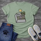 Blue French Bulldog escape key nature scene funny dog shirt graphic unisex tee