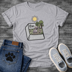 Blue French Bulldog escape key nature scene funny dog shirt graphic unisex tee