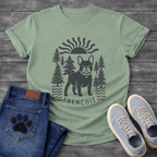 French Bulldog outdoor sun pine trees graphic dog shirt unisex tee