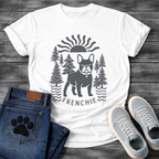 French Bulldog outdoor sun pine trees graphic dog shirt unisex tee