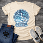 Winter aurora Husky dog shirt with snow globe design for Husky lovers