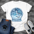 Winter aurora Husky dog shirt with snow globe design for Husky lovers