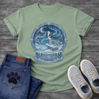 Winter aurora Husky dog shirt with snow globe design for Husky lovers