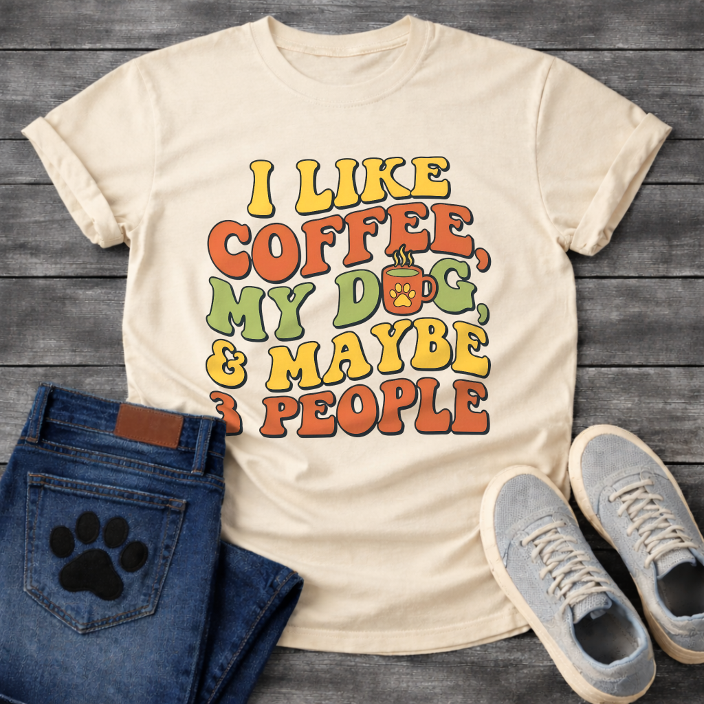 Funny introvert dog shirt saying I like coffee my dog maybe 3 people