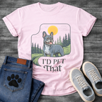 Blue Frenchie I'd Pet That funny dog shirt graphic unisex tee