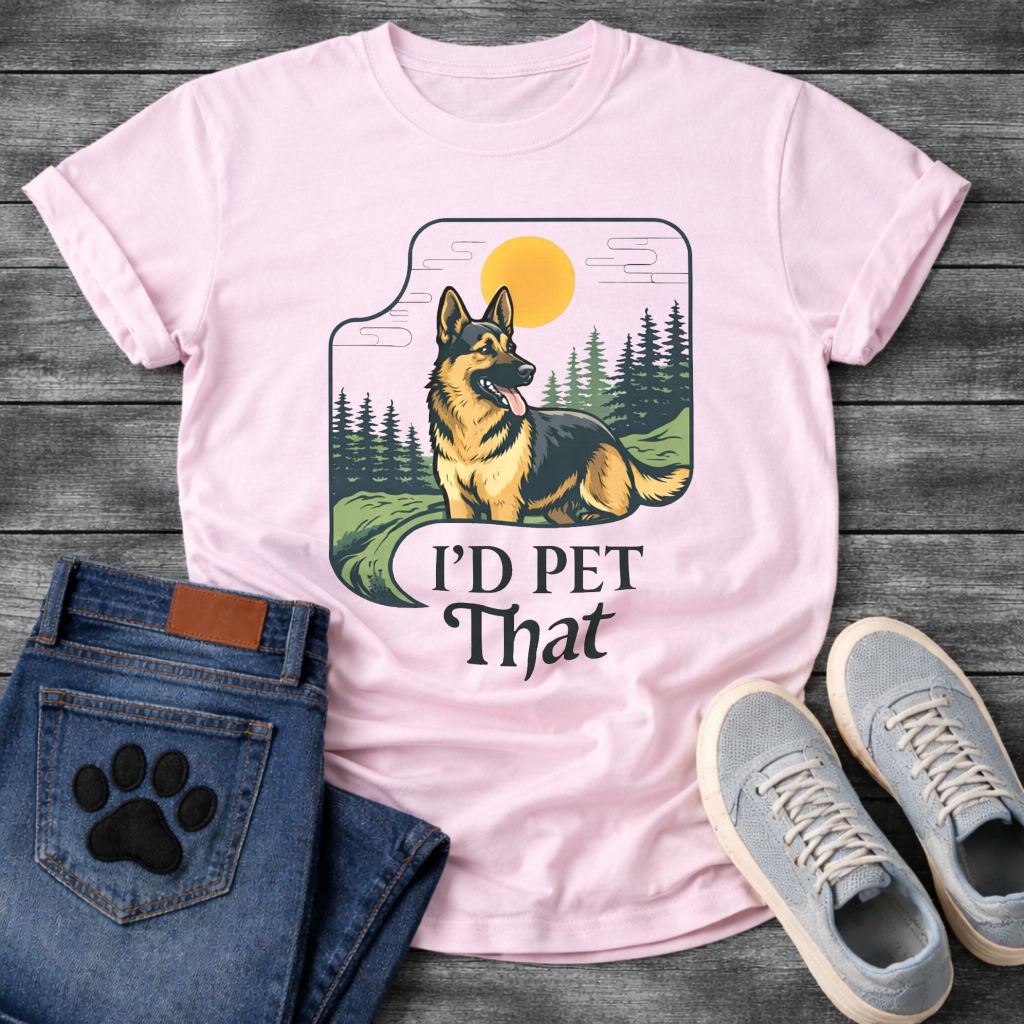 I'd Pet That dog graphic tee, funny dog shirts vibe