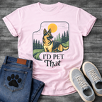 I'd Pet That dog graphic tee, funny dog shirts vibe