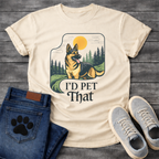 I'd Pet That dog graphic tee, funny dog shirts vibe