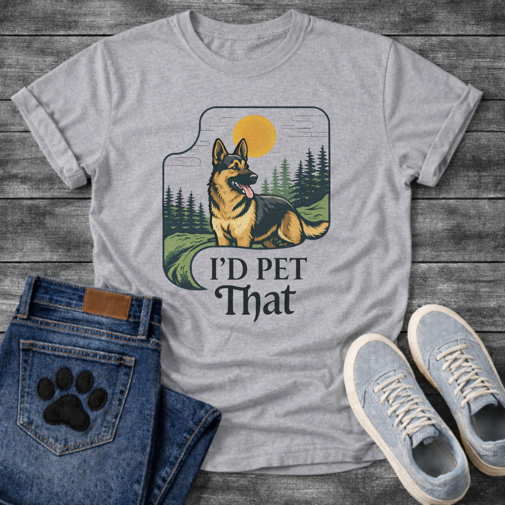 I'd Pet That dog graphic tee, funny dog shirts vibe