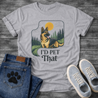 I'd Pet That dog graphic tee, funny dog shirts vibe