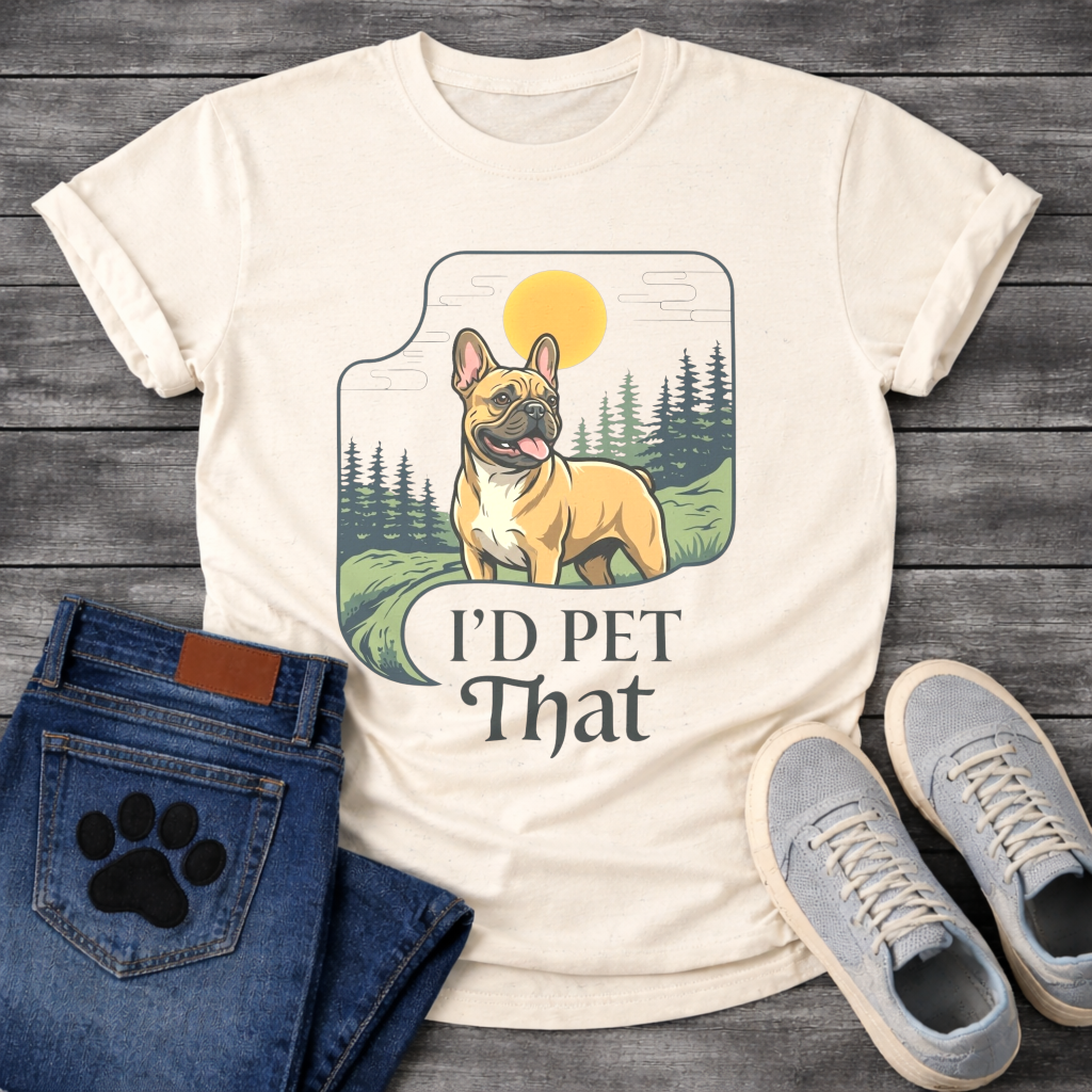 French Bulldog I'd Pet That funny dog shirt graphic unisex tee
