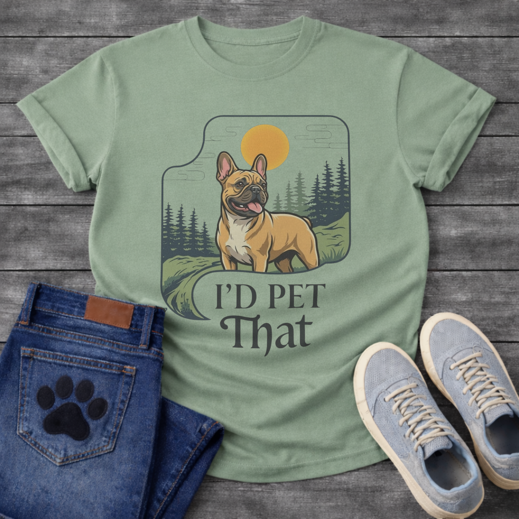 French Bulldog I'd Pet That funny dog shirt graphic unisex tee
