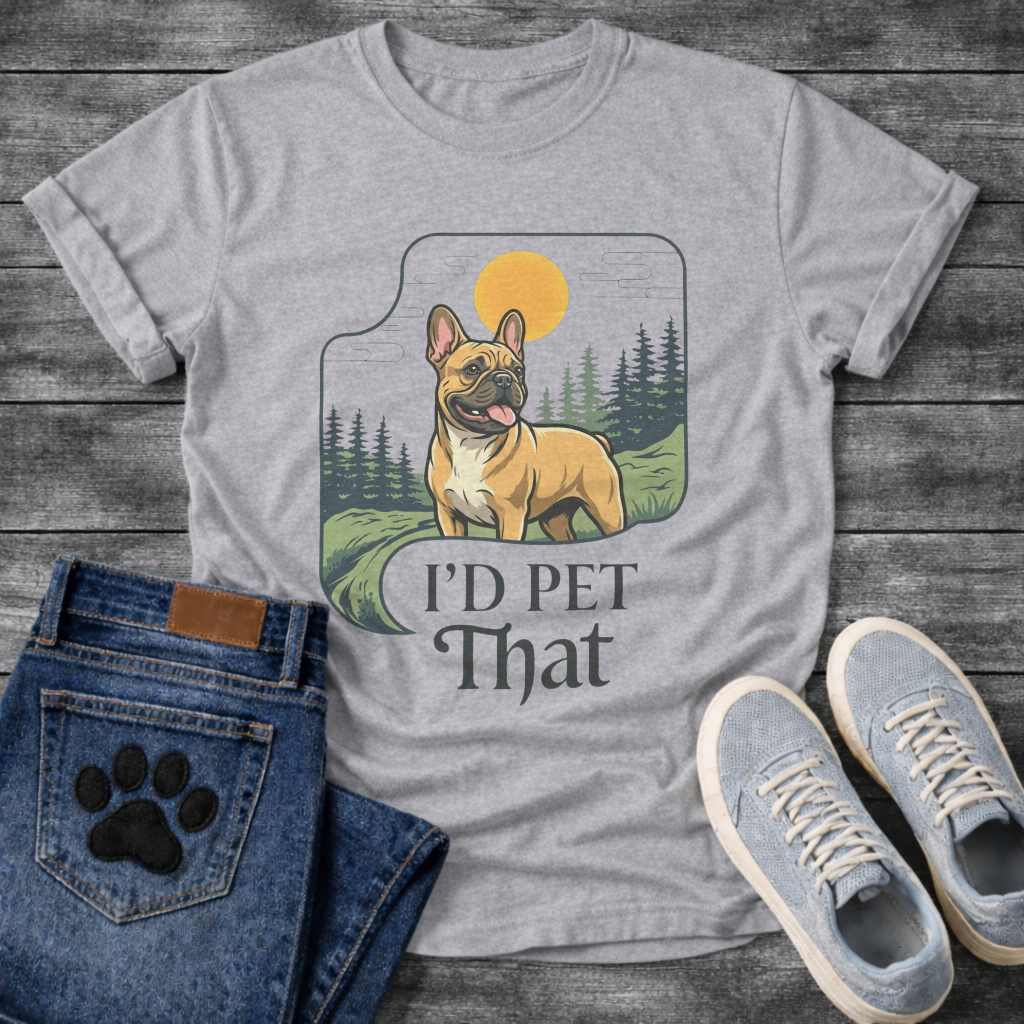 French Bulldog I'd Pet That funny dog shirt graphic unisex tee
