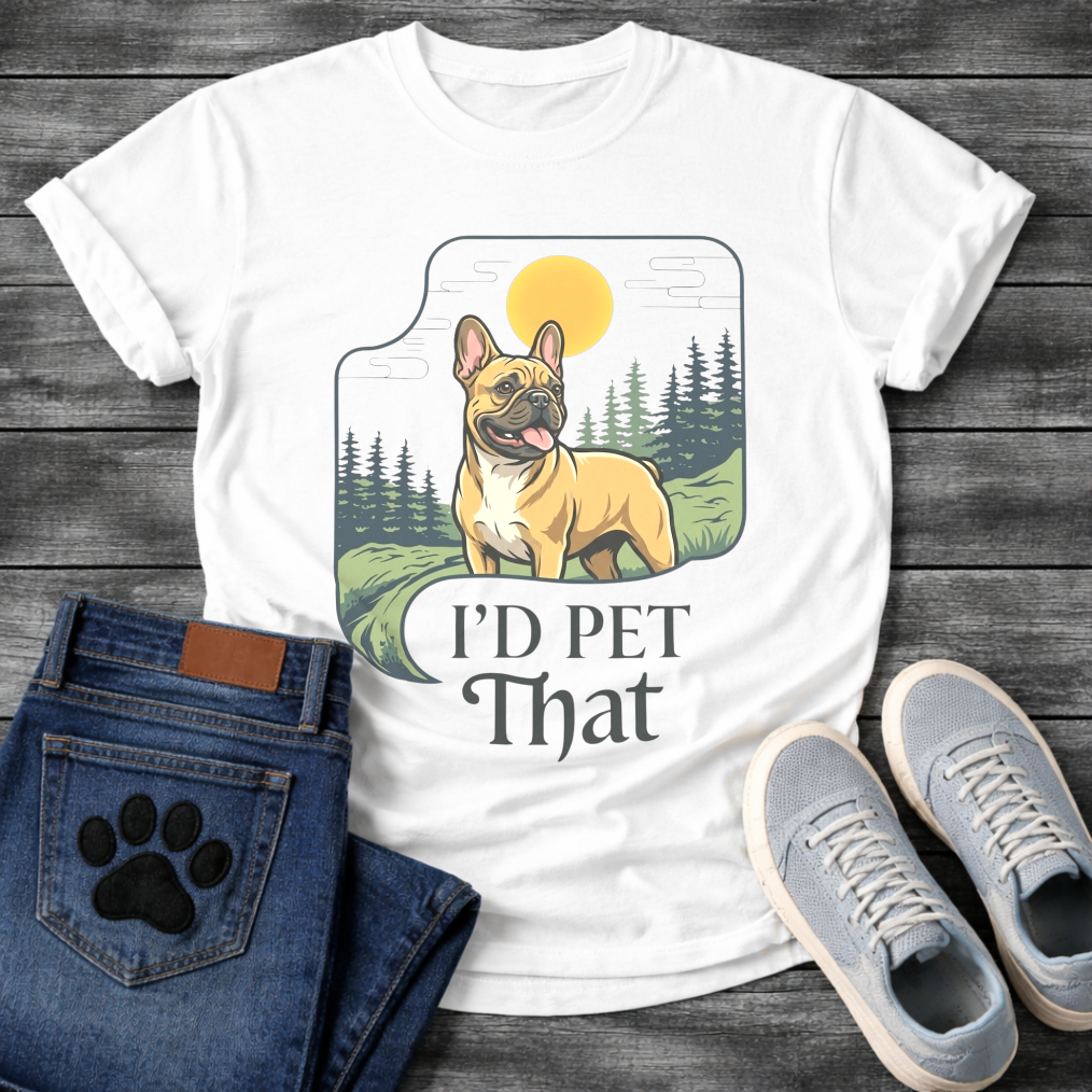 French Bulldog I'd Pet That funny dog shirt graphic unisex tee
