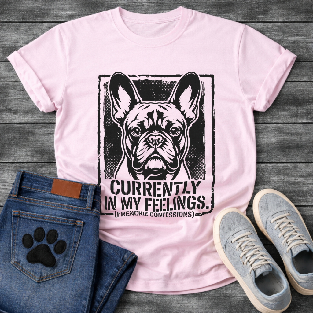 French Bulldog currently in my feelings Frenchie Confessions funny dog shirt tee